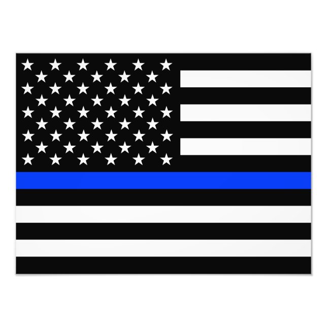Thin Blue Line Police Flag Photo Print (Front)