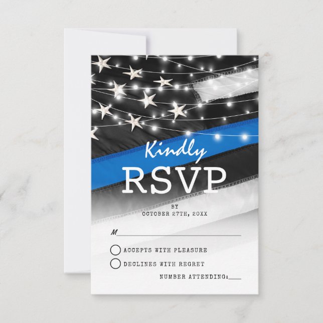 Thin Blue Line | Police Flag RSVP Card (Front)