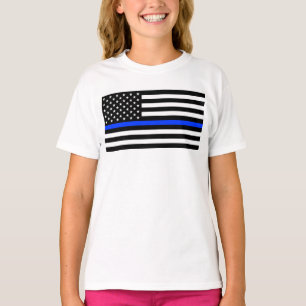 Thin Blue Line Police Flag T-Shirt