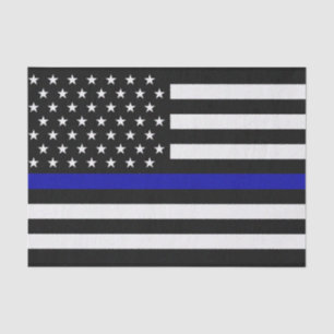 Thin Blue Line Police Flag Tissue Paper