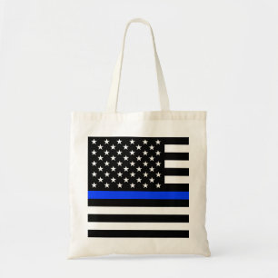 Thin Blue Line Police Flag Tote Bag