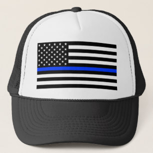 Thin Blue Line Police Flag Trucker Hat