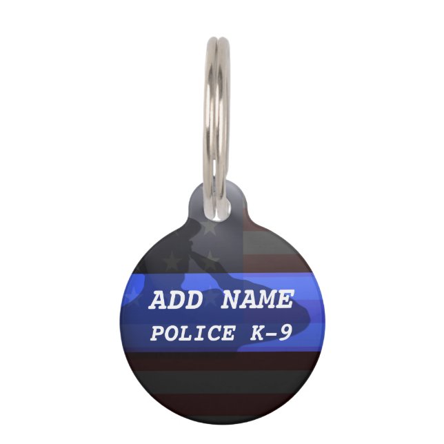 Thin Blue Line Police K9 Dog Tag (Back)