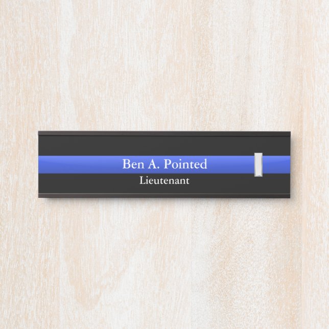 Thin Blue Line - Police Lieutenant Rank  Door Sign (Front)