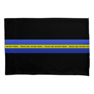 Thin Blue Line Police Line Crime Scene Tape Pillow Pillowcase
