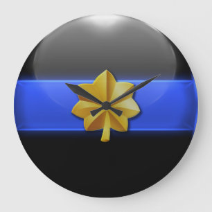 Thin Blue Line - Police Major Insignia Large Clock