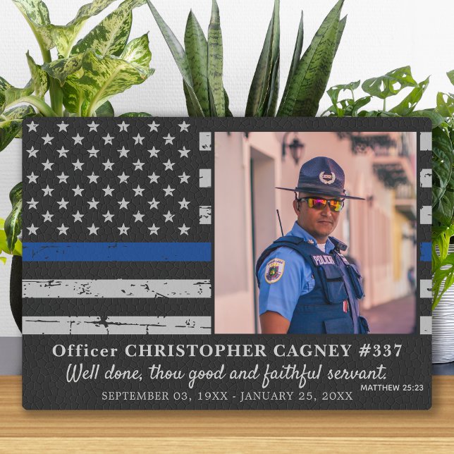 Thin Blue Line Police Memorial Photo Plaque (Creator Uploaded)