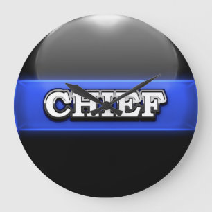 Thin Blue Line Police Office Large Clock