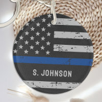 Thin Blue Line - Police Officer - American Flag