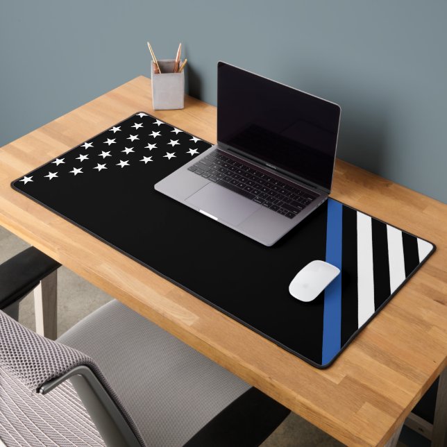 Thin Blue Line Police Officer Badge Acrylic Award Desk Mat (Office 2)