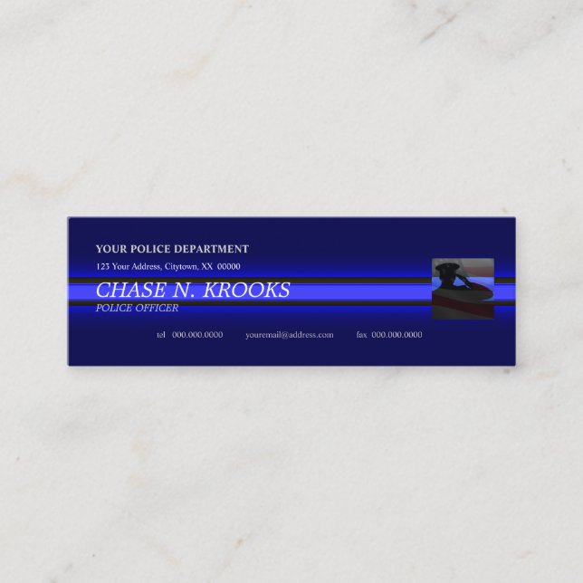 Thin Blue Line Police Officer Custom Business Card (Front)