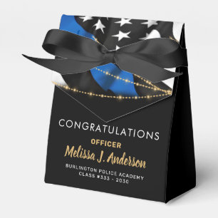Thin Blue Line Police Officer Graduation Party Favour Box