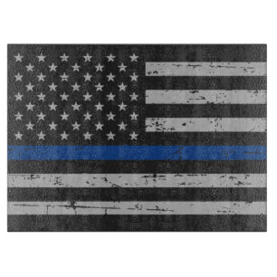 Thin Blue Line - Police Officer - K9 Police Dog Cutting Board