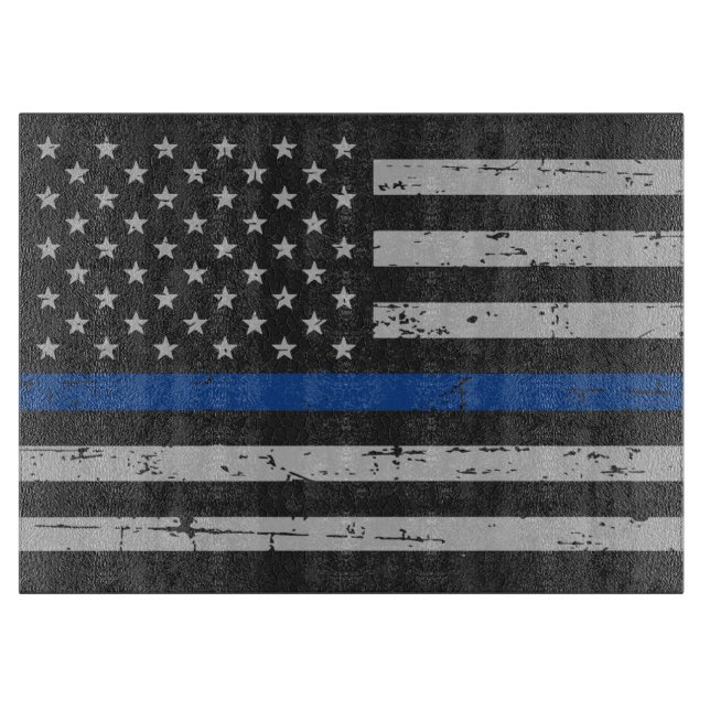 Thin Blue Line - Police Officer - K9 Police Dog Cutting Board (Front)