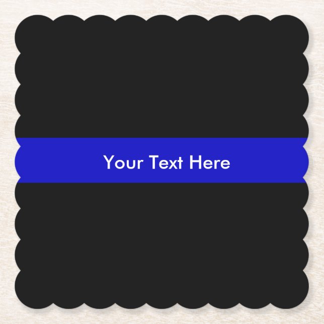 Thin Blue Line police officer law Paper Coaster (Front)