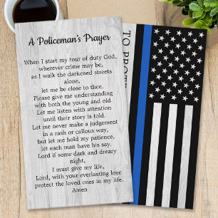 Thin Blue Line Police Officer Policeman's Prayer  Business Card