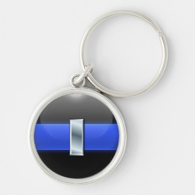 Thin Blue Line Police Rank Key Ring (Front)