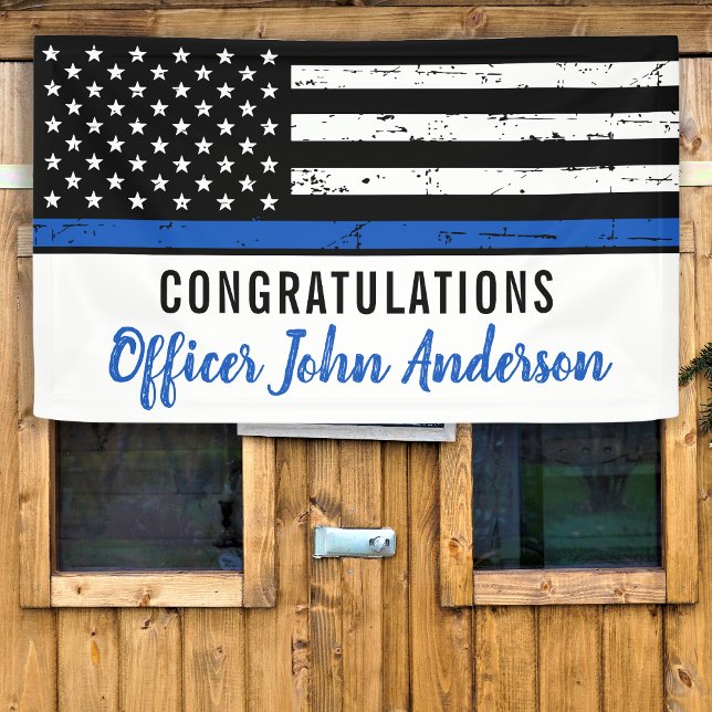 Thin Blue Line Police Retirement Law Enforcement Banner (Creator Uploaded)