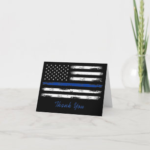 Thin Blue Line Police Thank You Card