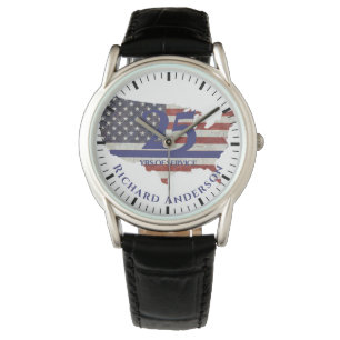 Thin Blue Line Police US FLAG Retirement Patriotic Watch