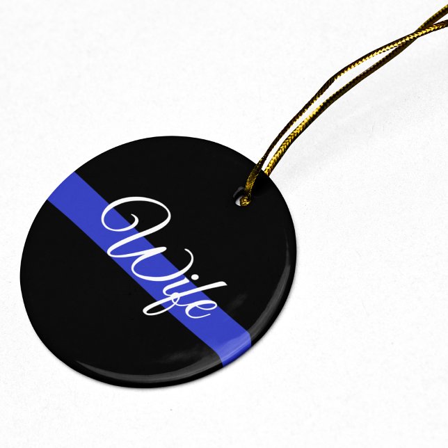 Thin Blue Line: Police Wife Ceramic Tree Decoration (Creator Uploaded)