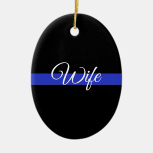 Thin Blue Line: Police Wife Ceramic Tree Decoration
