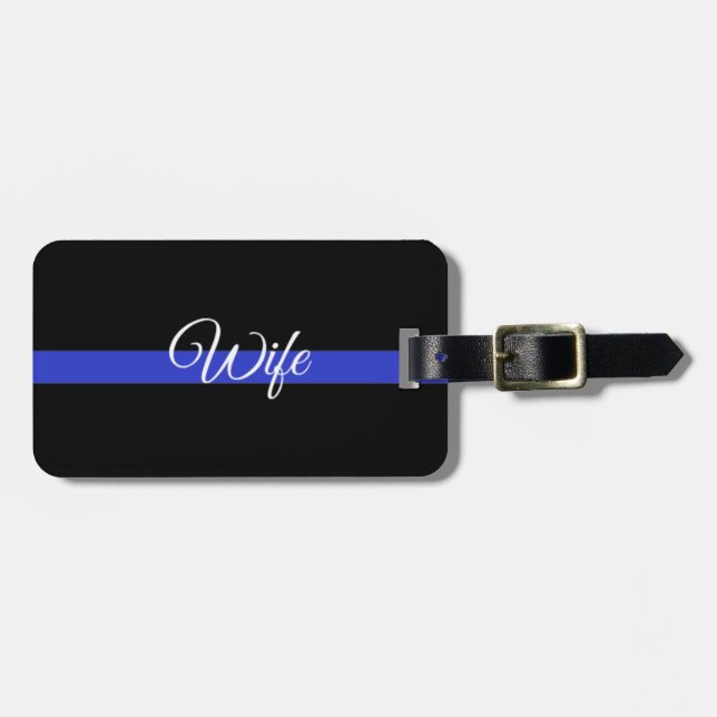 Thin Blue Line: Police Wife Luggage Tag (Front Horizontal)