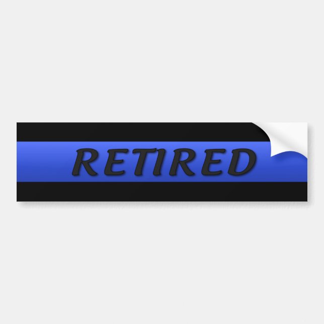 Thin Blue Line Retired Bumper Sticker (Front)
