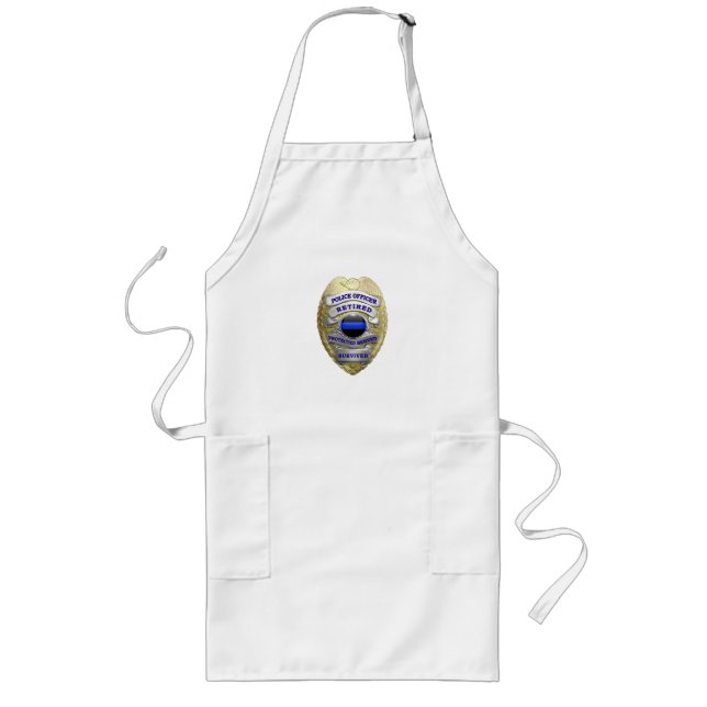 Thin Blue Line - Retired Police Long Apron (Front)