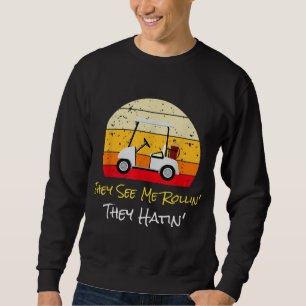 Thin Blue Line Retired Police Officer Cop Golf Lov Sweatshirt