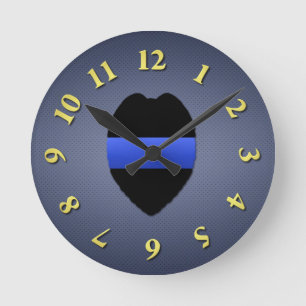 Thin Blue Line Round Clock