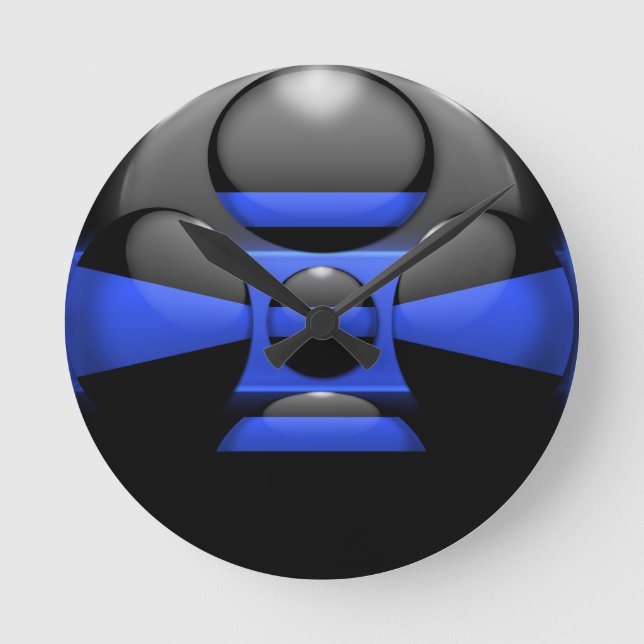 Thin Blue Line Round Clock (Front)