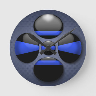 Thin Blue Line Round Clock
