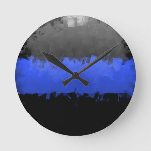 Thin Blue Line Round Clock
