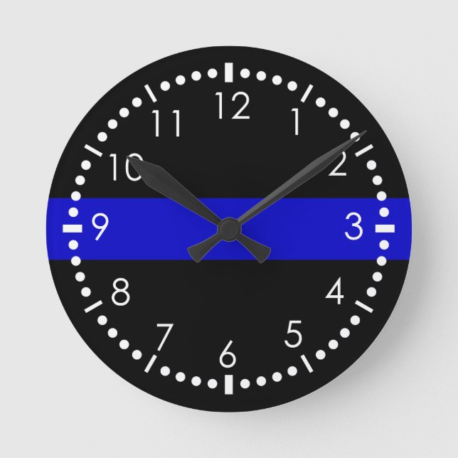 Thin Blue Line Round Clock (Front)