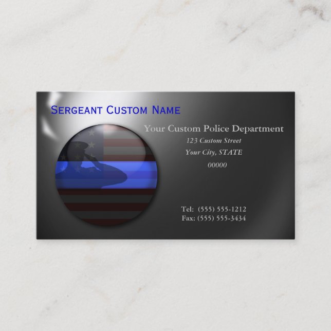 Thin Blue Line - Saluting Balls of Steel Business Card (Front)