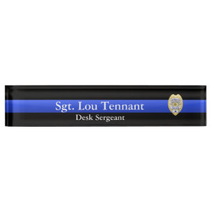 Thin Blue Line - Sergeant Badge Rank Nameplate
