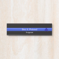 Thin Blue Line - Sergeant Stripes Rank Door Sign