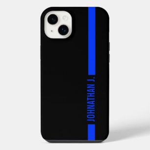 Thin Blue Line Serviceman   Name On Stripe iPhone 14 Plus Case