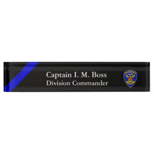 Thin Blue Line SFPD Patch Desk Name Plate