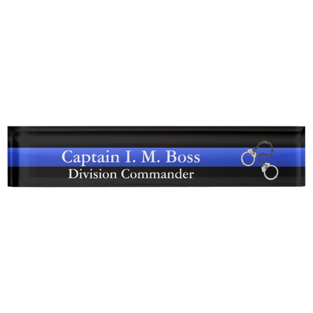 Thin Blue Line - Shackles Desk Nameplate (Front)