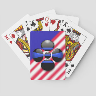 Thin Blue Line Shamrock Button Playing Cards