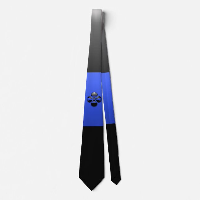 Thin Blue Line Shamrock Buttons Tie (Front)