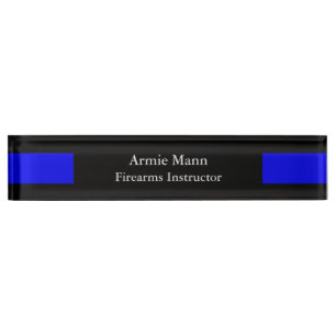 Thin Blue Line - Sharp Design Name Plate