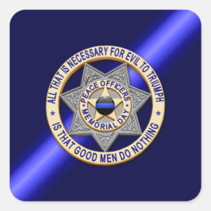 Thin Blue Line Square Sticker