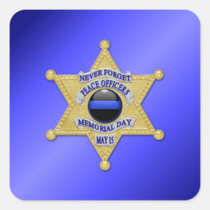 Thin Blue Line Square Sticker