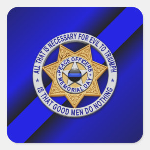 Thin Blue Line Square Sticker