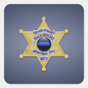 Thin Blue Line Square Sticker