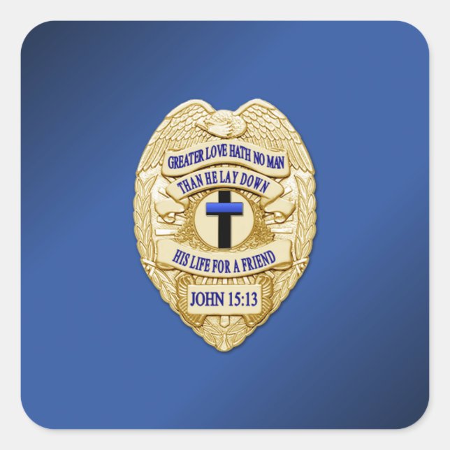 Thin Blue Line Square Sticker (Front)