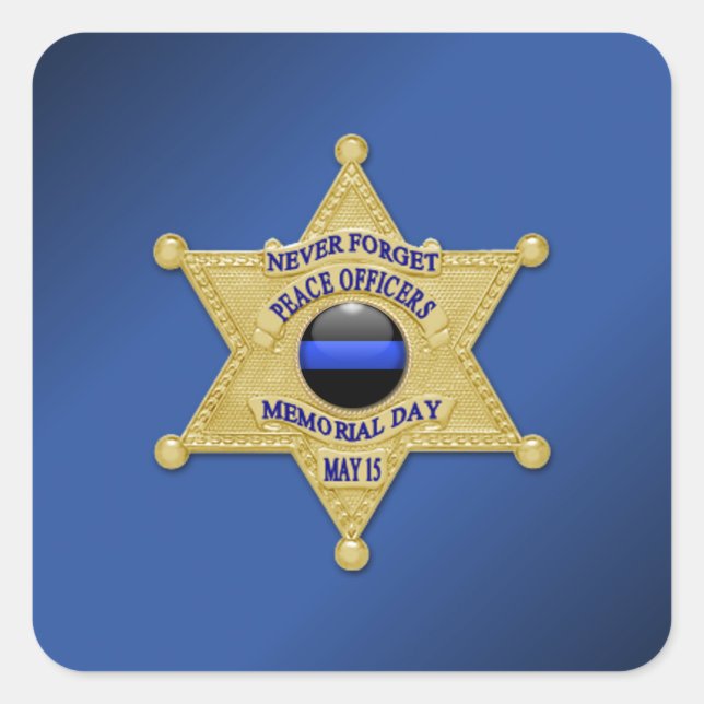 Thin Blue Line Square Sticker (Front)